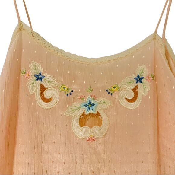 Vintage 90’s Erika Taylor Pale Pink Slip Chemise Small - Picture 2 of 7